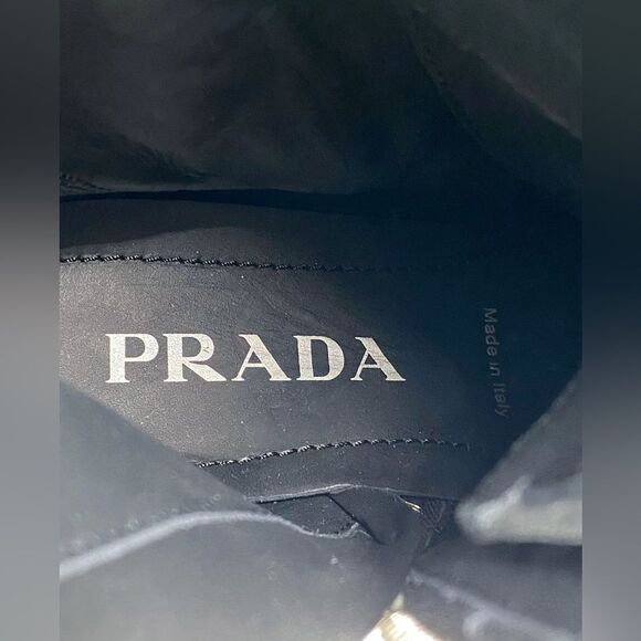 Prada Lug-Sole Tall Leather Combat Boots size 35 - Picture 11 of 16
